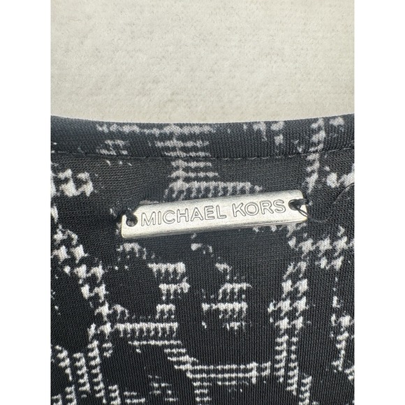 Michael Kors Blouse Women's Medium Black Cheetah Print Sleeveless Eyelet Grommet - Picture 4 of 5